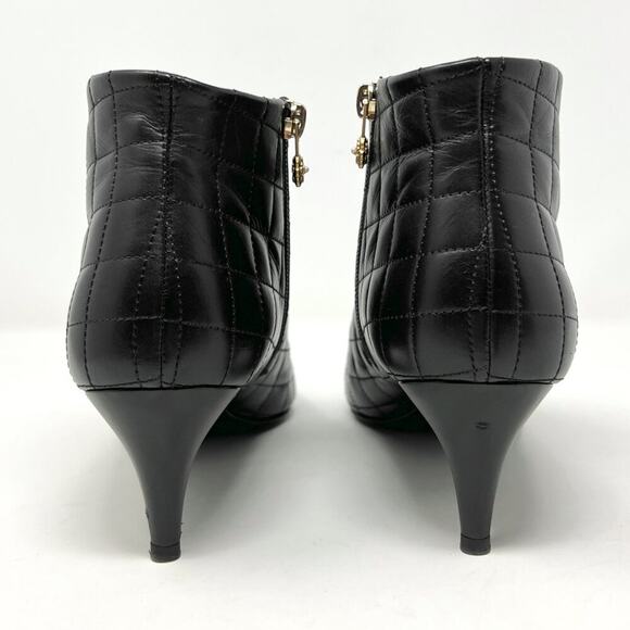 Chanel Black Quilted Leather Cap Toe Ankle Boots Size 38 EU Fall Boots - Picture 5 of 10